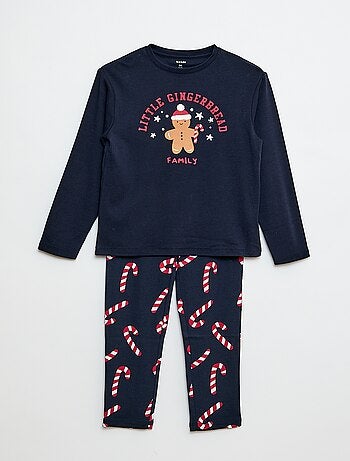 Conjunto de pijama comprido t-shirt + calças 'Natal' - 2 peças