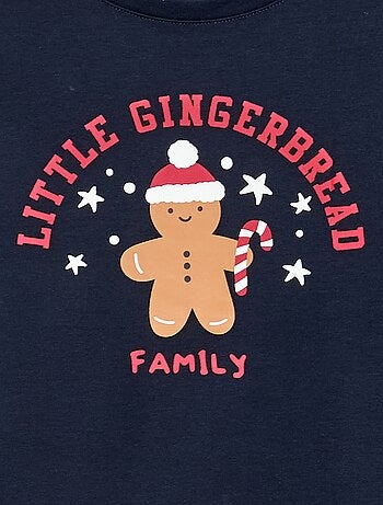 Conjunto de pijama comprido t-shirt + calças 'Natal' - 2 peças