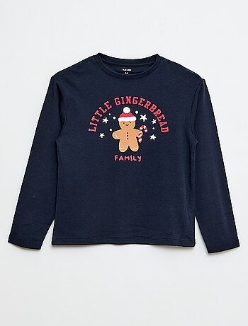 Conjunto de pijama comprido t-shirt + calças 'Natal' - 2 peças