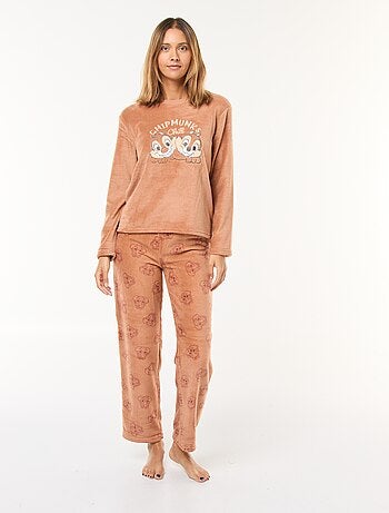 Conjunto de pijama comprido 'Tic Tac' 'Disney' em polar - 2 peças