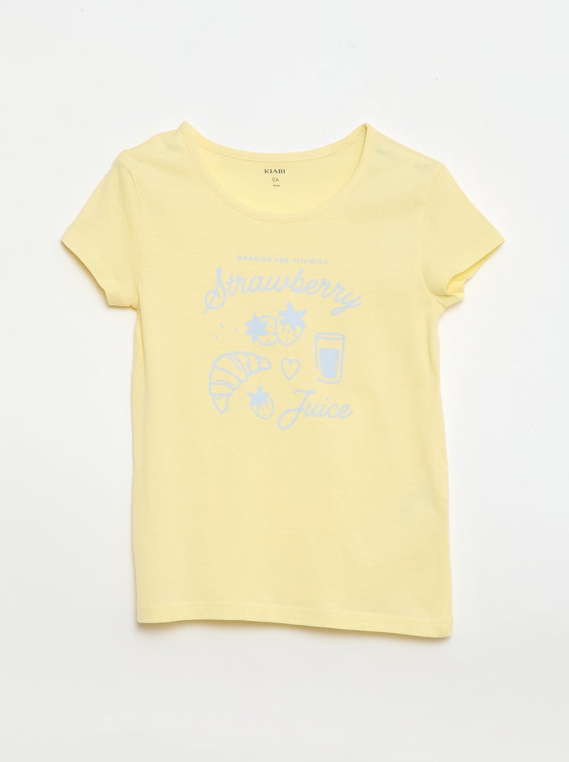 Conjunto de pijama curto - 2 peças Amarelo - Kiabi