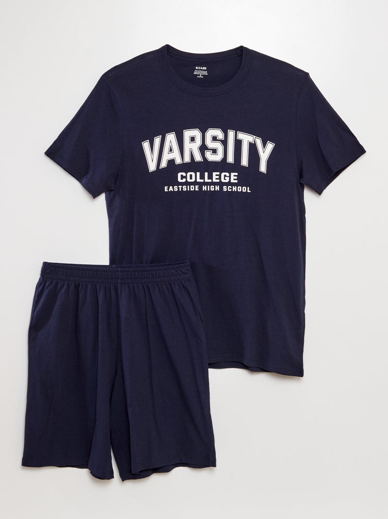 Conjunto de pijama curto  - 2 peças AZUL - Kiabi