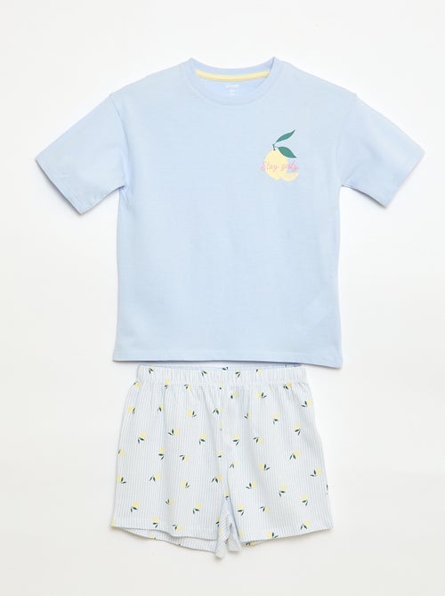 Conjunto de pijama curto - 2 peças - Kiabi