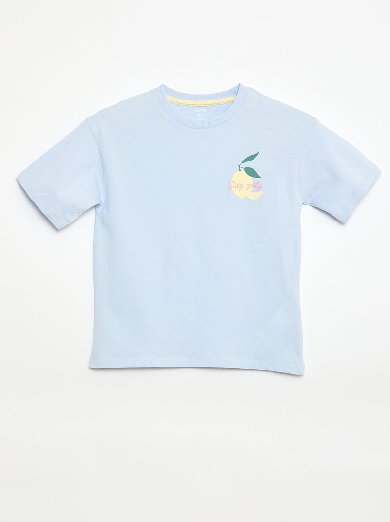 Conjunto de pijama curto - 2 peças Azul - Kiabi