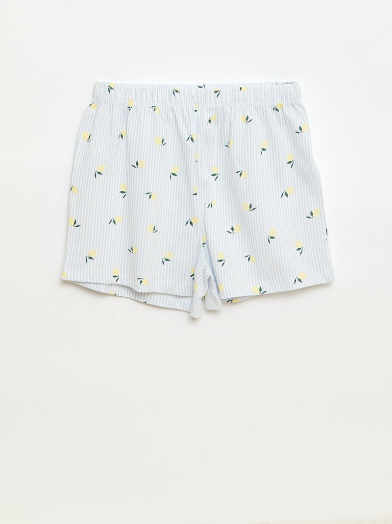 Conjunto de pijama curto - 2 peças Azul - Kiabi