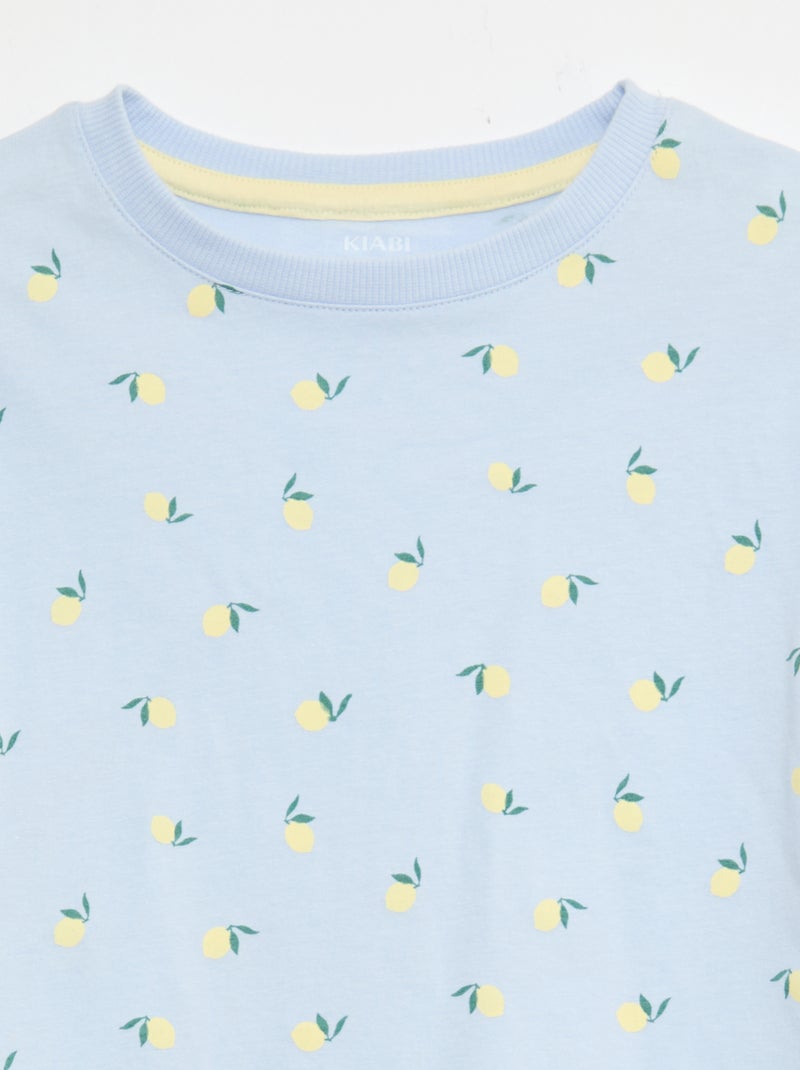 Conjunto de pijama curto - 2 peças Azul - Kiabi