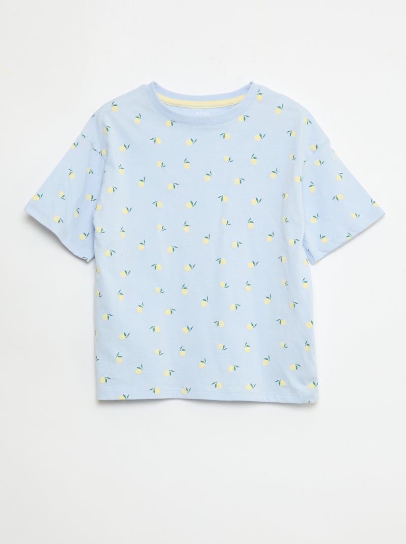 Conjunto de pijama curto - 2 peças Azul - Kiabi
