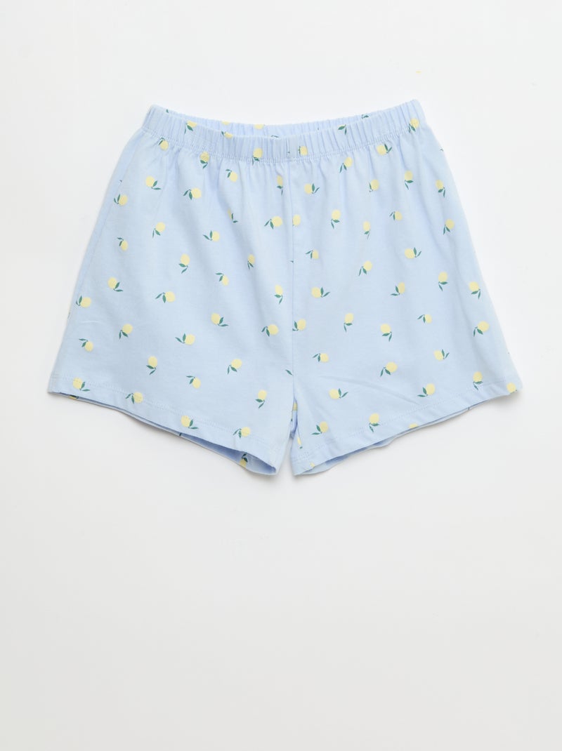 Conjunto de pijama curto - 2 peças Azul - Kiabi