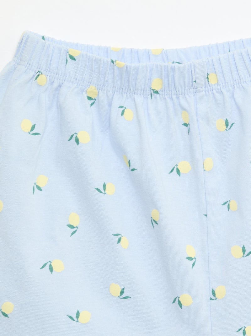 Conjunto de pijama curto - 2 peças Azul - Kiabi