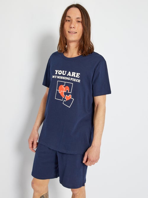 Conjunto de pijama curto - 2 peças - Kiabi