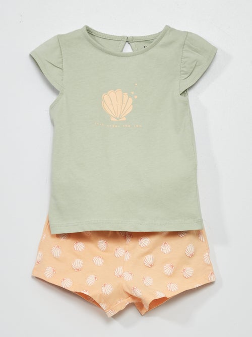 Conjunto de pijama curto  - 2 peças - Kiabi