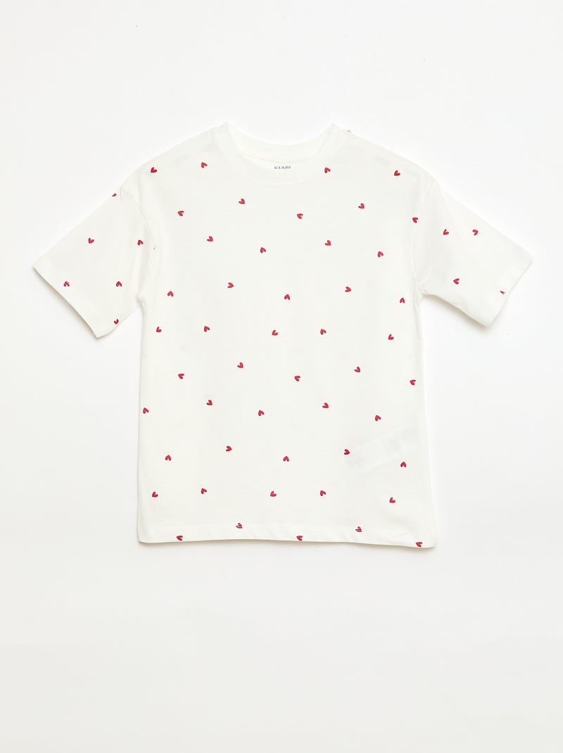Conjunto de pijama curto - 2 peças Branco - Kiabi
