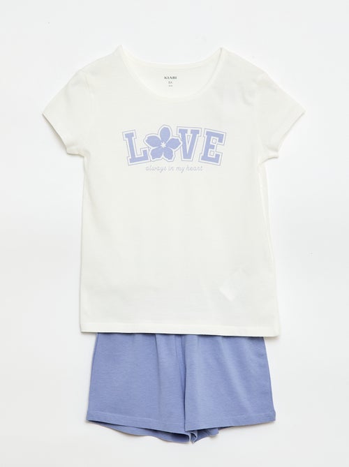 Conjunto de pijama curto - 2 peças - Kiabi
