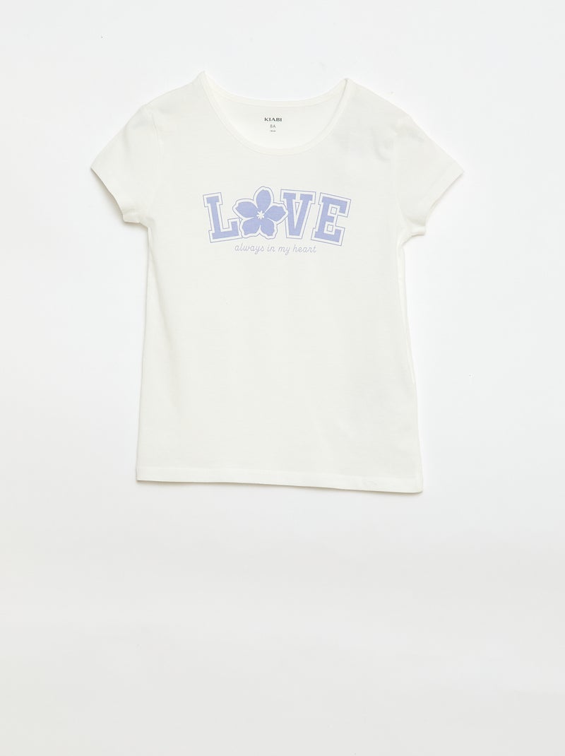 Conjunto de pijama curto - 2 peças Branco - Kiabi