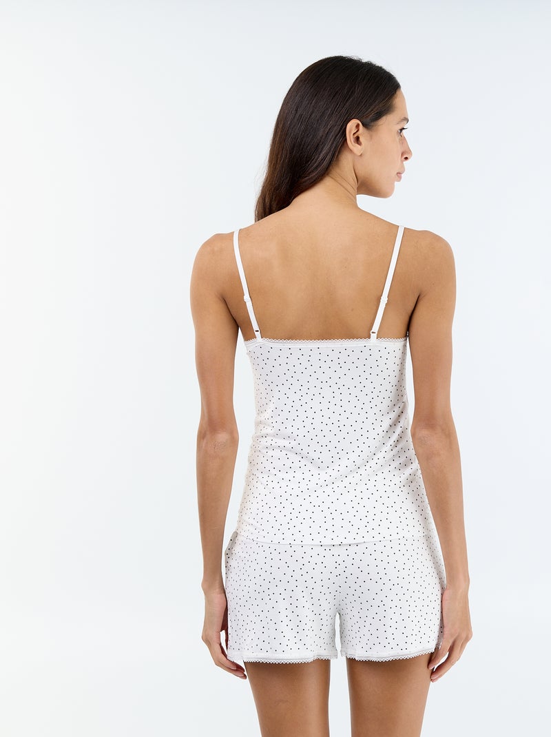 Conjunto de pijama curto - 2 peças Branco - Kiabi