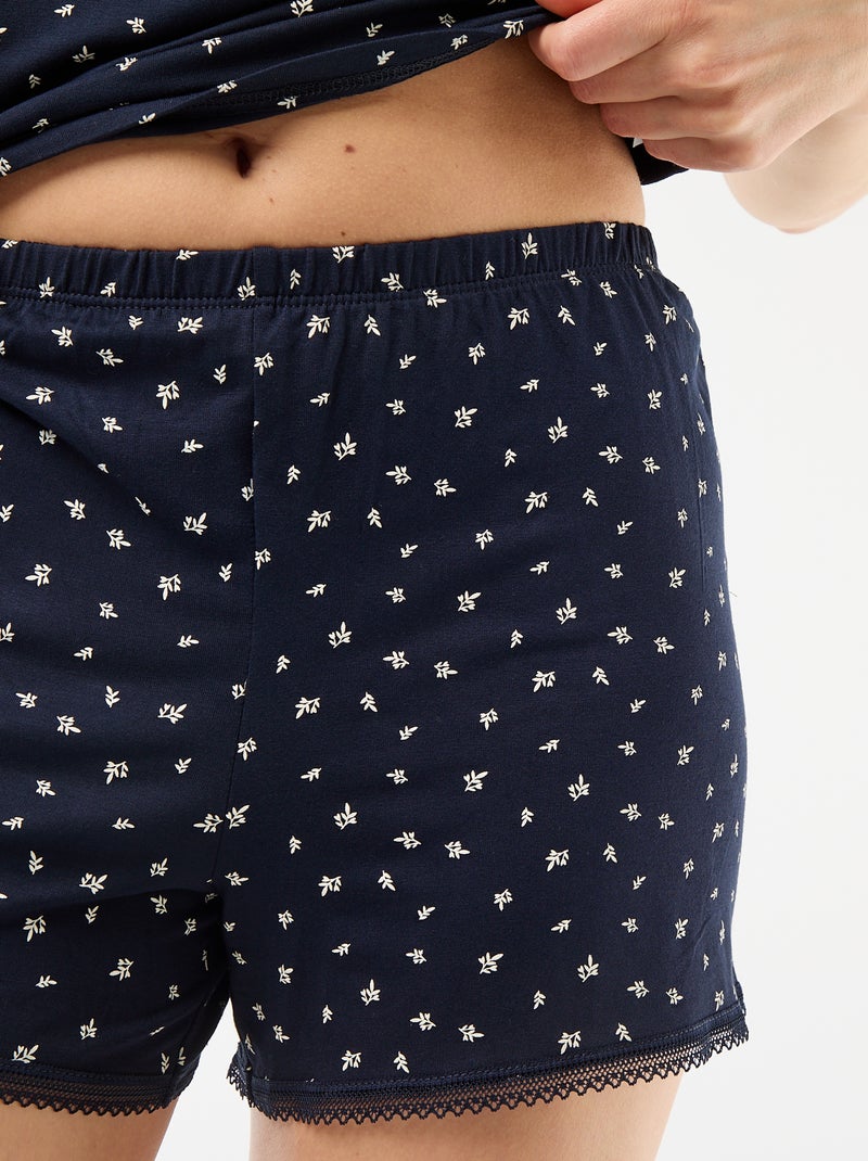 Conjunto de pijama curto - 2 peças Branco - Kiabi