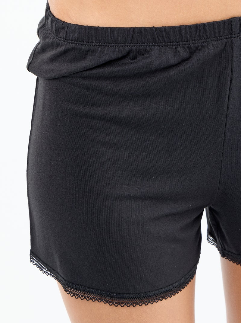 Conjunto de pijama curto - 2 peças Preto - Kiabi
