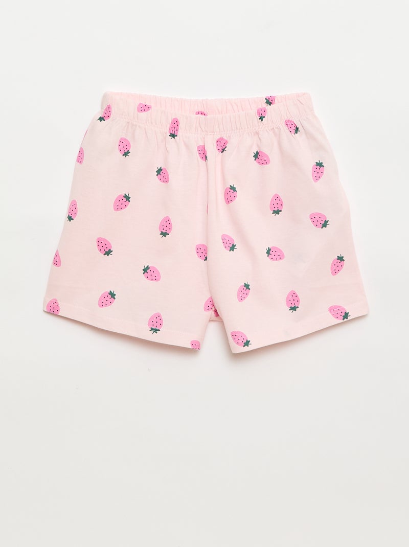 Conjunto de pijama curto - 2 peças Rosa - Kiabi