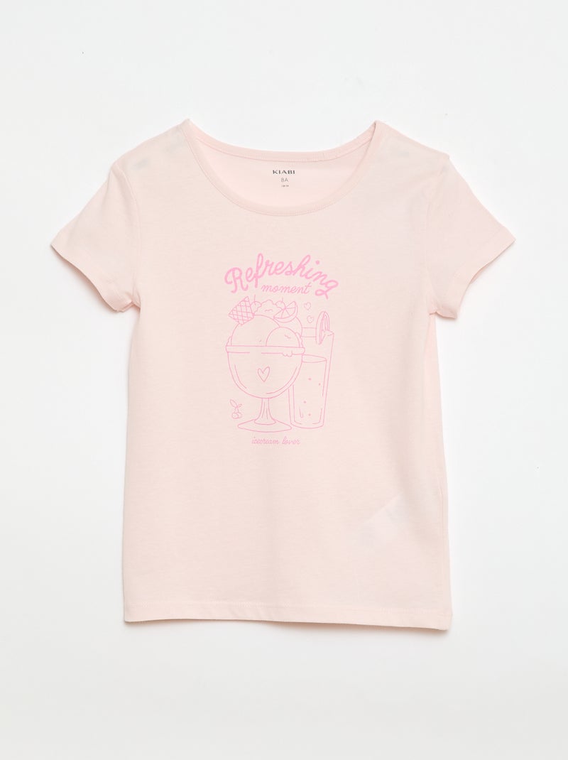 Conjunto de pijama curto - 2 peças Rosa - Kiabi