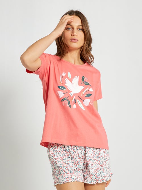 Conjunto de pijama curto - 2 peças - Kiabi
