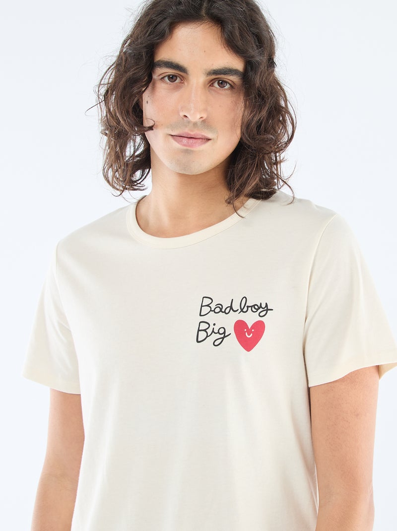 Conjunto de pijama curto 'Agathe Sorlet x Kiabi' - Dia dos Namorados Branco - Kiabi