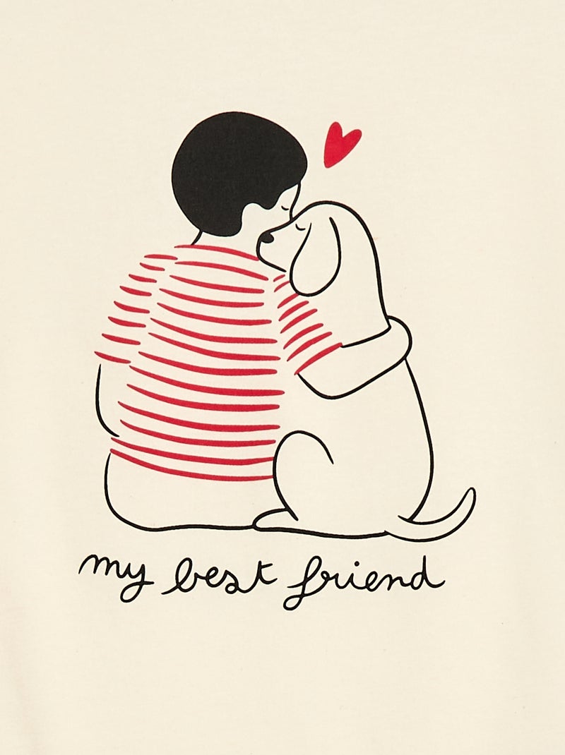 Conjunto de pijama curto 'Agathe Sorlet x Kiabi' - Dia dos Namorados Branco - Kiabi