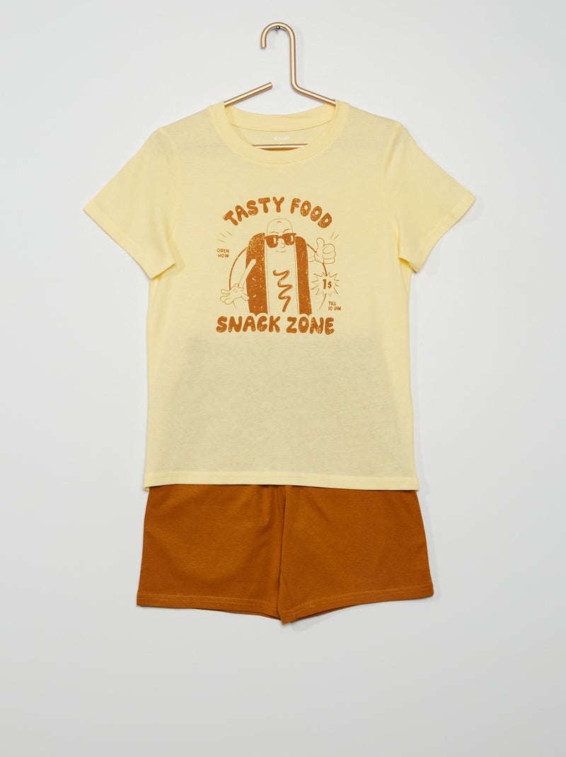 Conjunto de pijama curto AMARELO - Kiabi