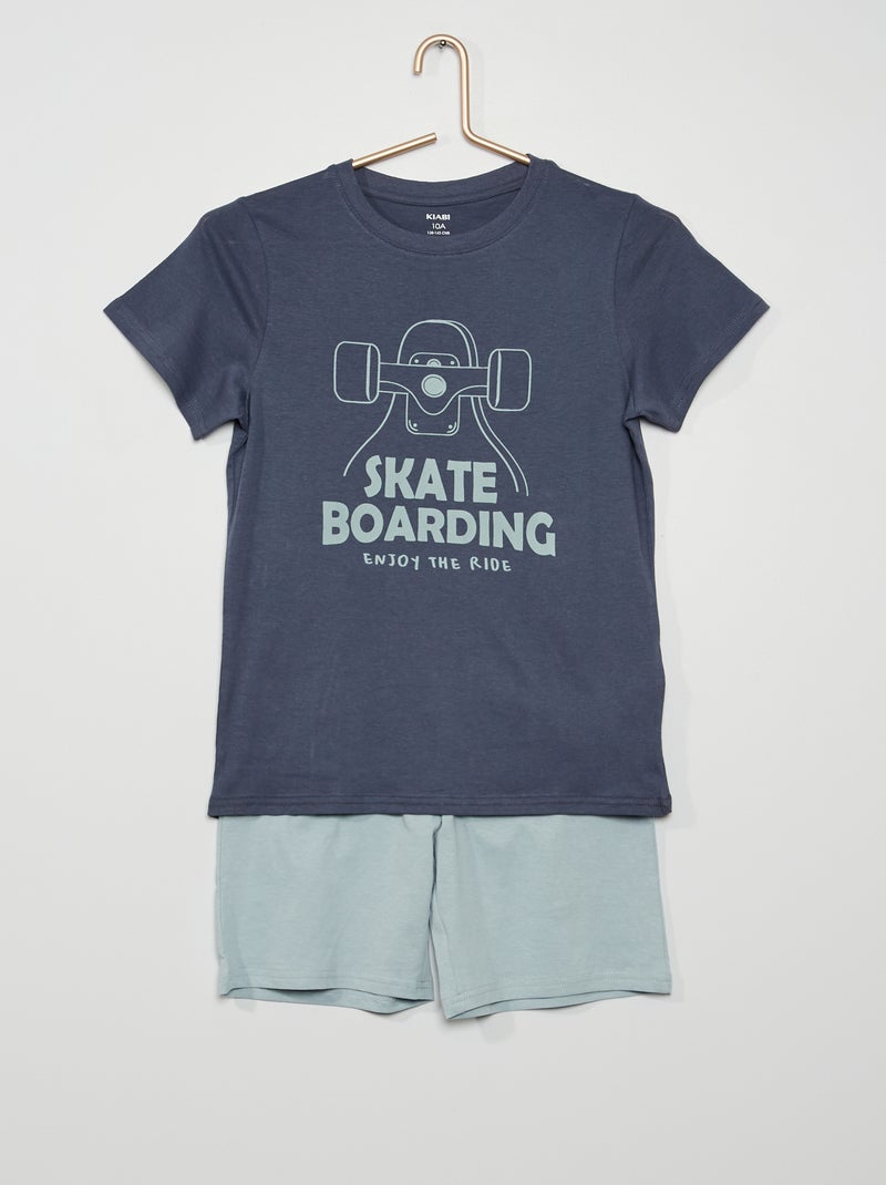 Conjunto de pijama curto AZUL - Kiabi