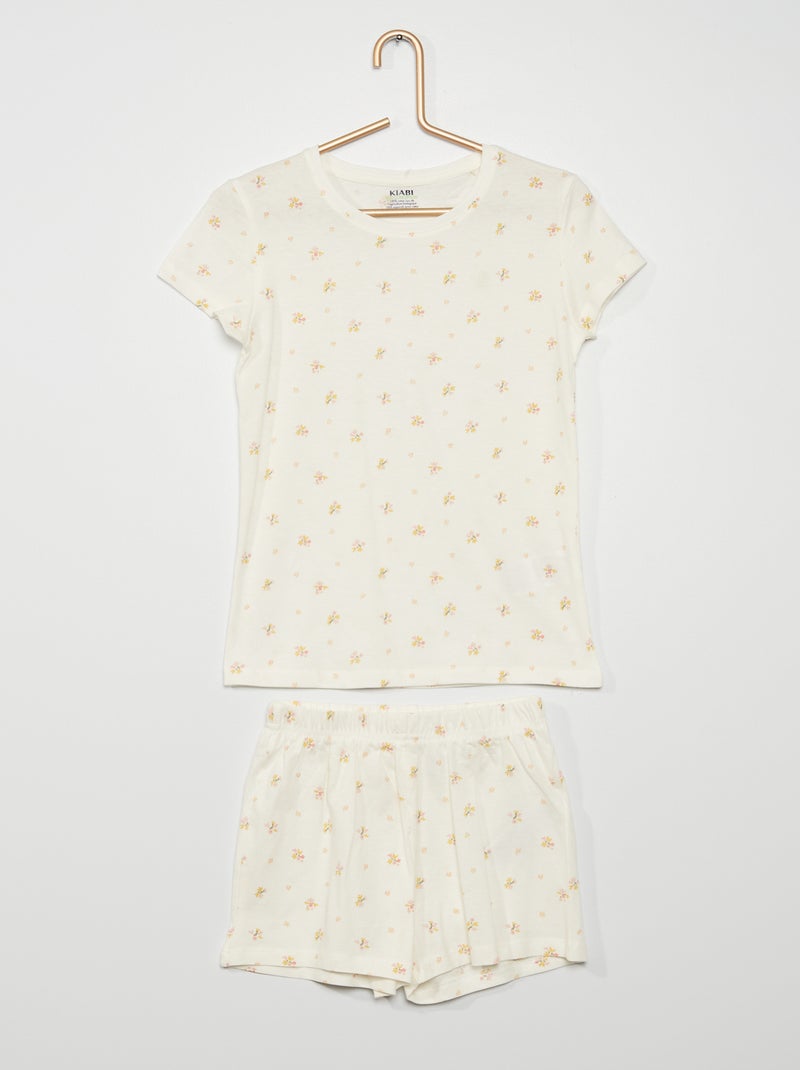 Conjunto de pijama curto BRANCO - Kiabi