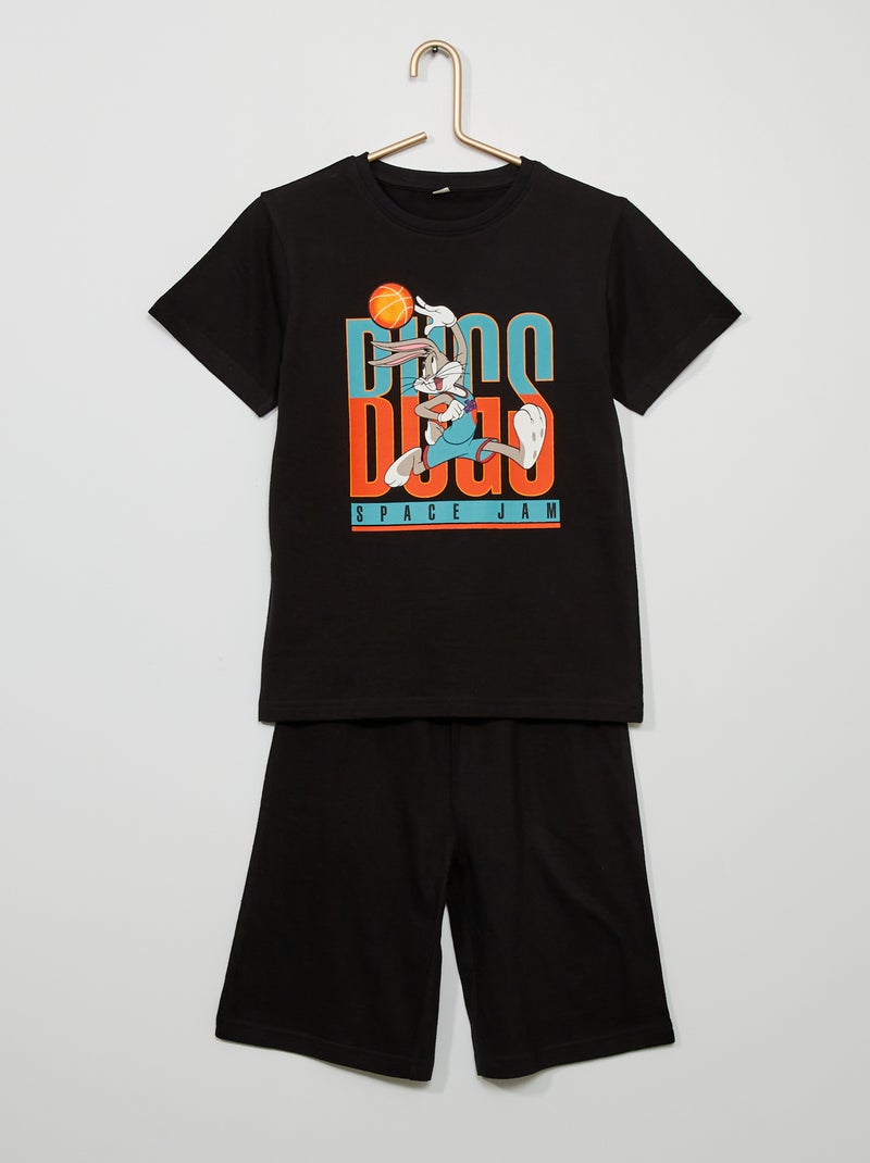 Conjunto de pijama curto 'Bugs Bunny' Preto - Kiabi