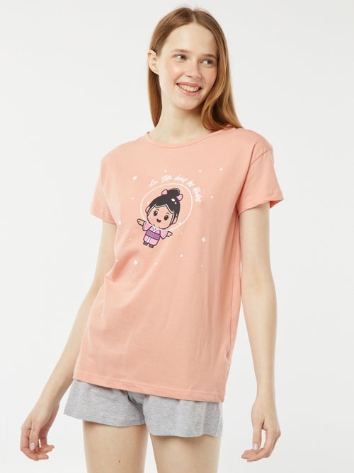 Conjunto de pijama curto + calções - 2 peças - Kiabi