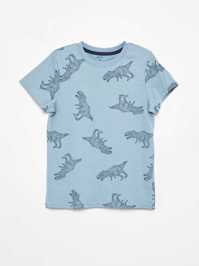 Conjunto de pijama curto, calções + t-shirt - 2 peças Azul - Kiabi