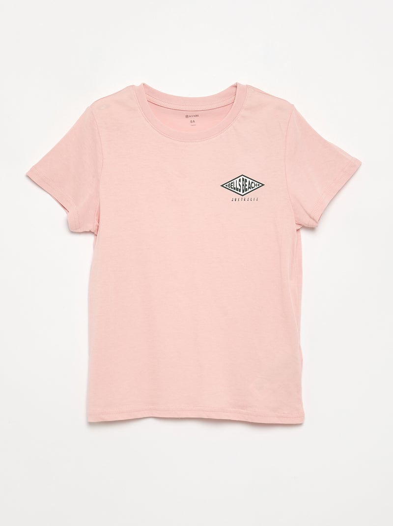 Conjunto de pijama curto, calções + t-shirt - 2 peças Rosa - Kiabi