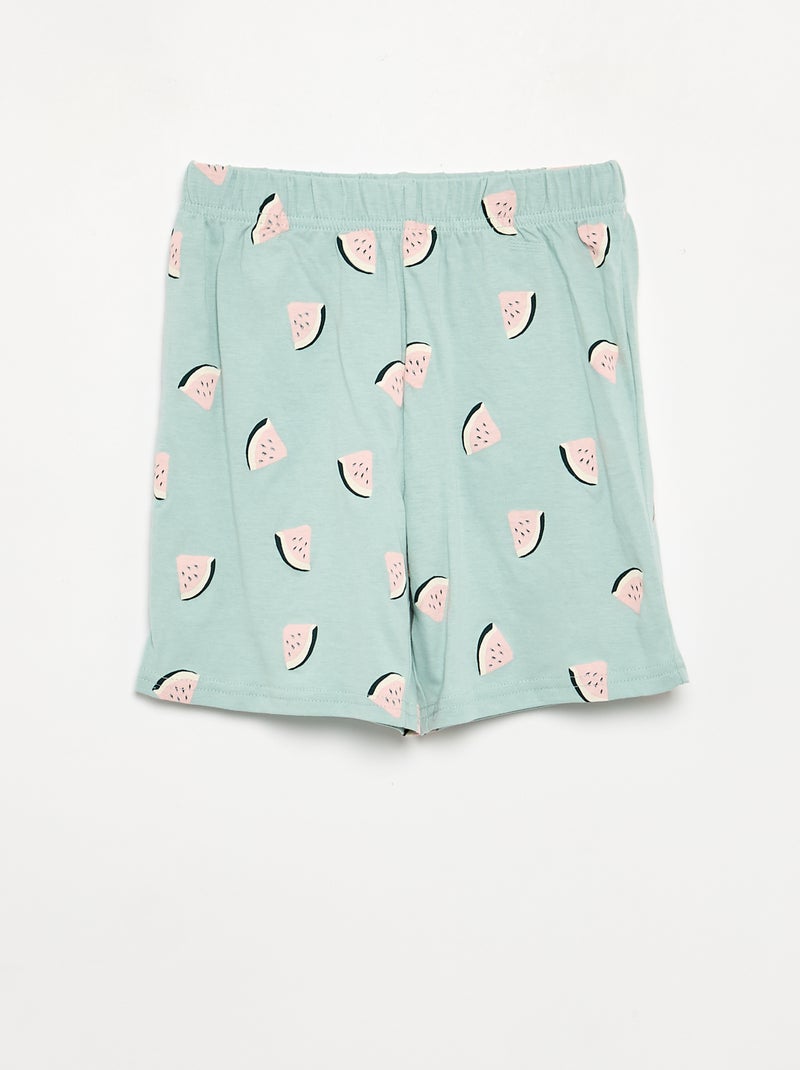 Conjunto de pijama curto, calções + t-shirt - 2 peças Rosa - Kiabi
