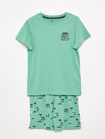 Conjunto de pijama curto, calções + t-shirt - 2 peças