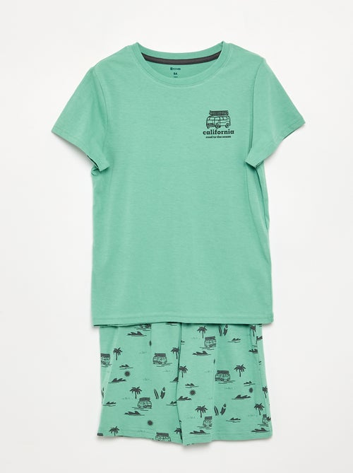 Conjunto de pijama curto, calções + t-shirt - 2 peças - Kiabi