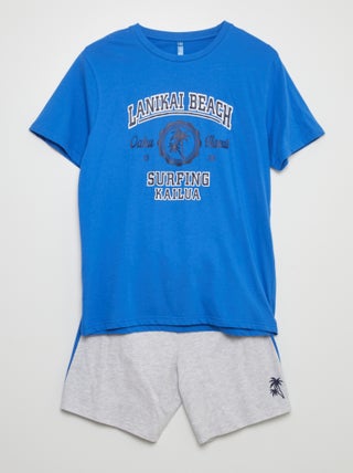 Conjunto de pijama curto calções + t-shirt - 2 unidades