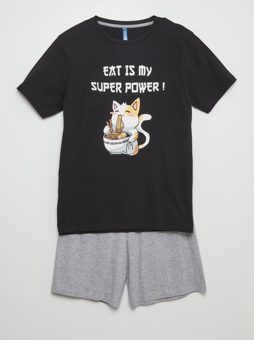Conjunto de pijama curto calções + t-shirt - 2 unidades - Kiabi