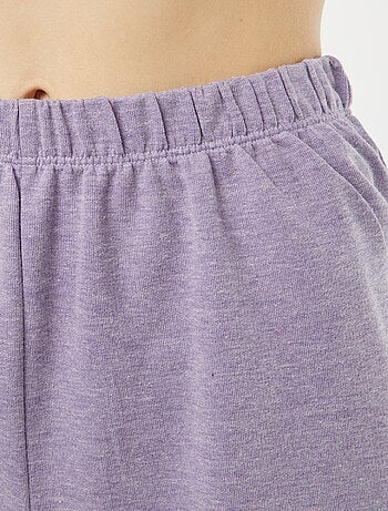 Conjunto de pijama curto calções + t-shirt com bordado - 2 peças