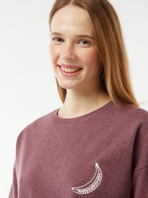 Conjunto de pijama curto calções + t-shirt com bordado - 2 peças - Kiabi