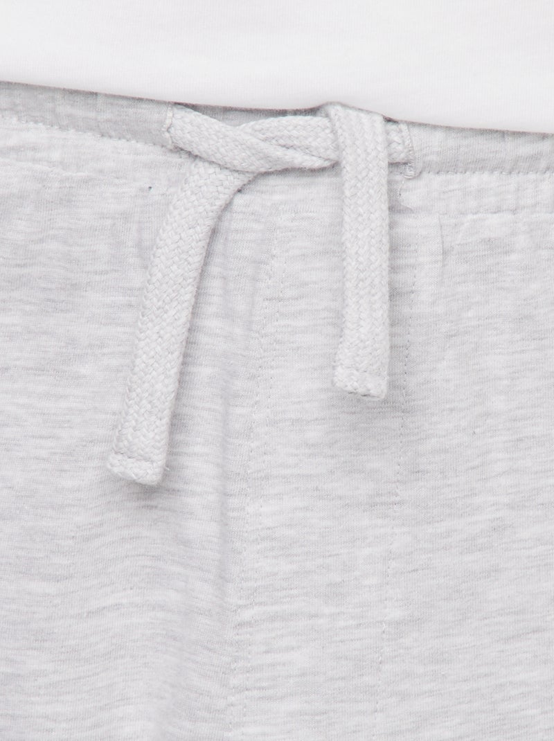 Conjunto de pijama curto com calções + t-shirt 'Mínimos' -  2 peças BRANCO - Kiabi
