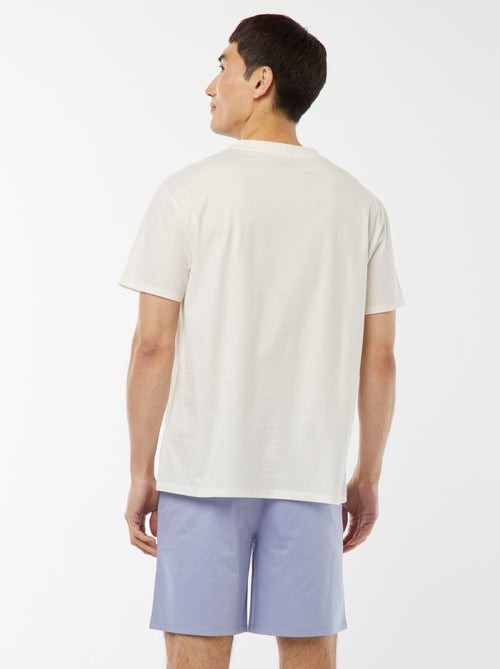 Conjunto de pijama curto com calções + t-shirt 'Tubarão' -  2 peças - Kiabi