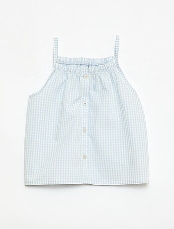 Conjunto de pijama curto com padrão Vichy - 2 peças
