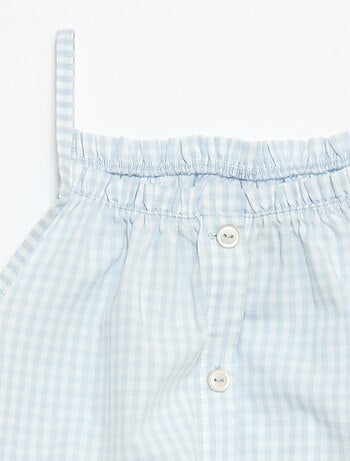 Conjunto de pijama curto com padrão Vichy - 2 peças
