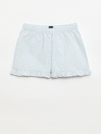 Conjunto de pijama curto com padrão Vichy - 2 peças
