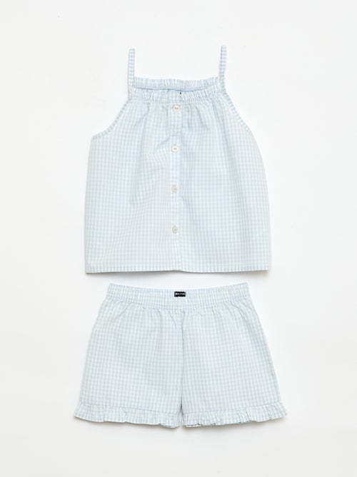 Conjunto de pijama curto com padrão Vichy - 2 peças - Kiabi