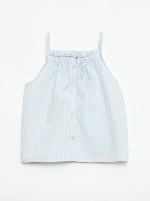 Conjunto de pijama curto com padrão Vichy - 2 peças - Kiabi