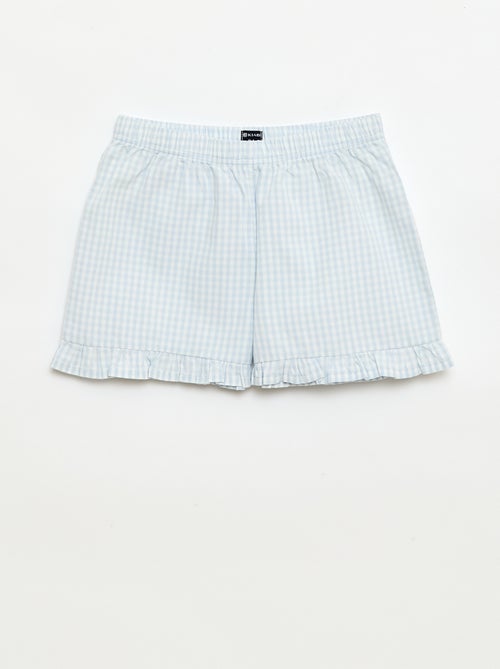 Conjunto de pijama curto com padrão Vichy - 2 peças - Kiabi