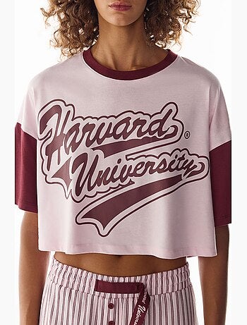 Conjunto de pijama curto de manga curta harvard graffiti estampado penti