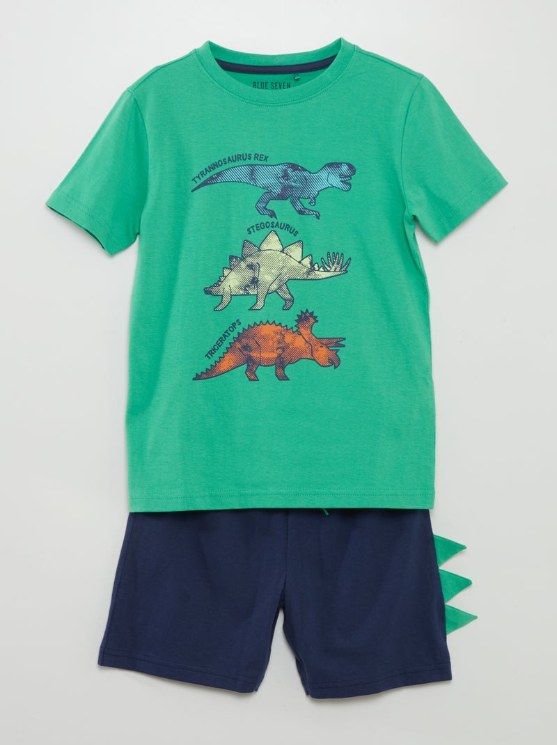 Conjunto de pijama curto 'Dinossauros' - 2 peças VERDE - Kiabi